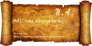 Mátay Alexandra névjegykártya